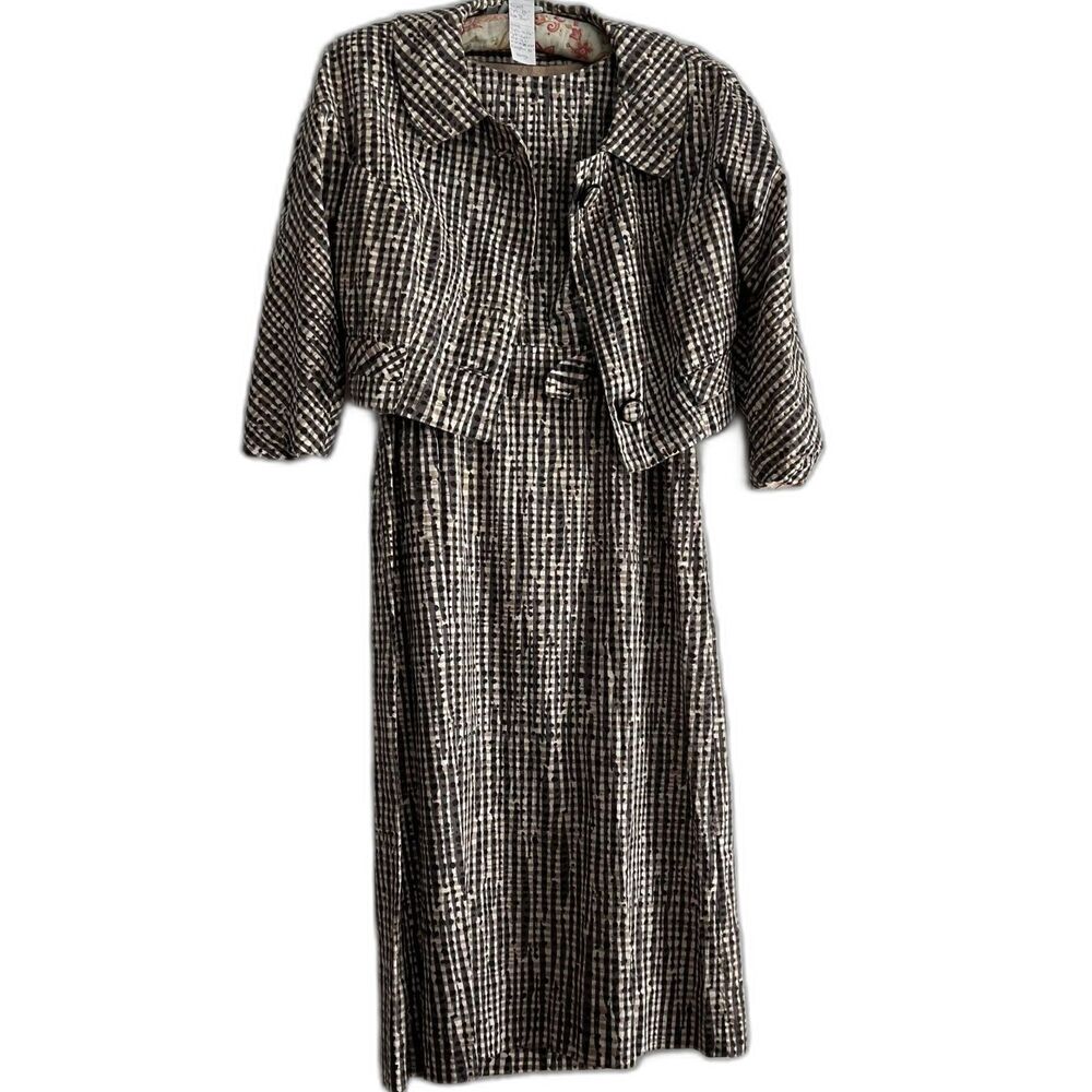 50s Andrew Arkin designer cotton novelty dress set B18" W14" L42"